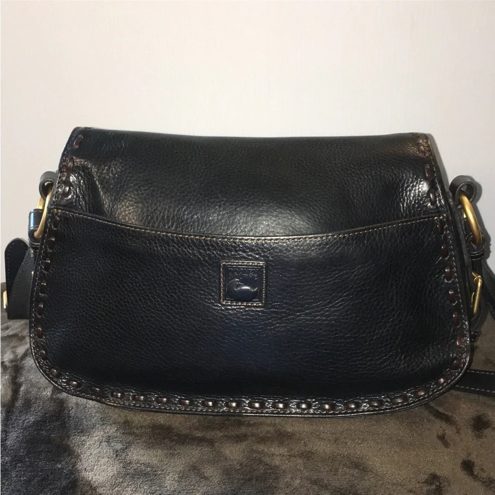 Dooney & Bourke Florentine Full Flap Saddle Bag in Black - Picture 2 of 12